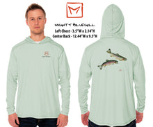Load image into Gallery viewer, Double Rainbow Trout Hooded Long Sleeve Performance Fishing Shirt
