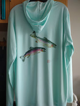 Load image into Gallery viewer, Double Rainbow Trout Hooded Long Sleeve Performance Fishing Shirt