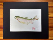 Load image into Gallery viewer, Goodman Rainbow trout original gyotaku. 16x20