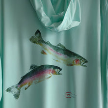 Load image into Gallery viewer, Double Rainbow Trout Hooded Long Sleeve Performance Fishing Shirt